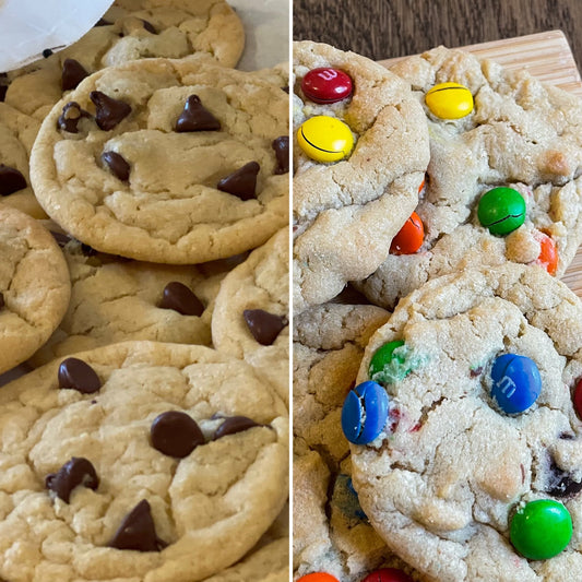 Half and Half | 8 Chocolate Chip + 8 M&M (Delivered Monday)